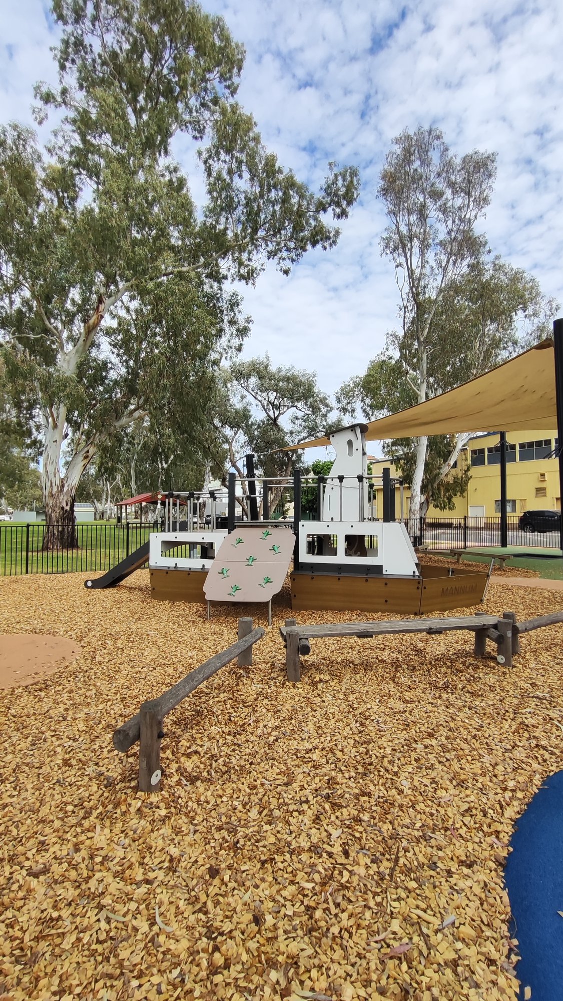 Playground with Slide and Shade Sails photo